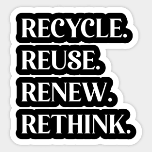 Recycle Reuse Renew Rethink Tie Dye Earth Day Recycling 2023 T-Shirt Sticker